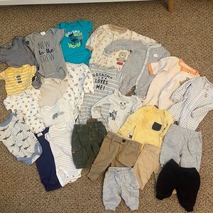 Newborn boy clothes lot